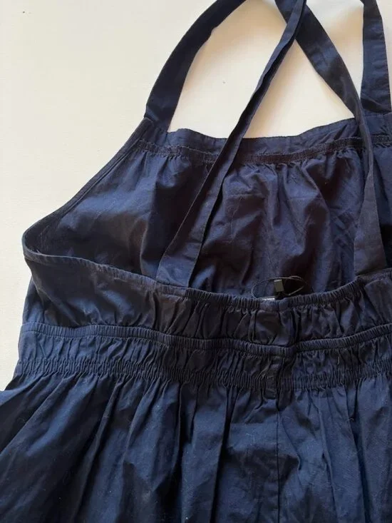 NWT Vero Moda Mist Singlet Ruffle Cross Back Blue Cotton Maxi Dress Tiered Summe - Picture 7 of 13